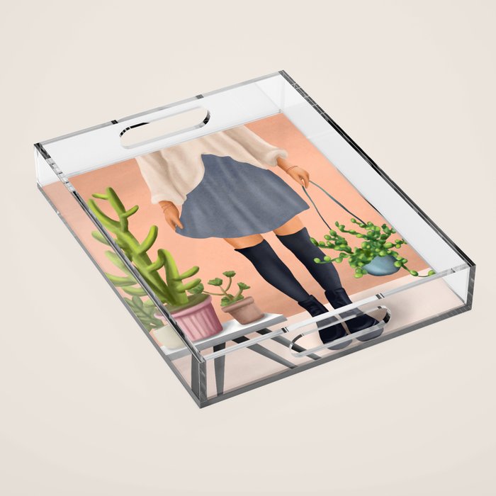 There is a house built out of stone Acrylic Tray Gallery Image 1