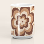 70s Retro Flower Power in Coffee Brown Coffee Mug Gallery Image 4