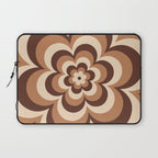 70s Retro Flower Power in Coffee Brown Laptop Sleeve Gallery Image 1