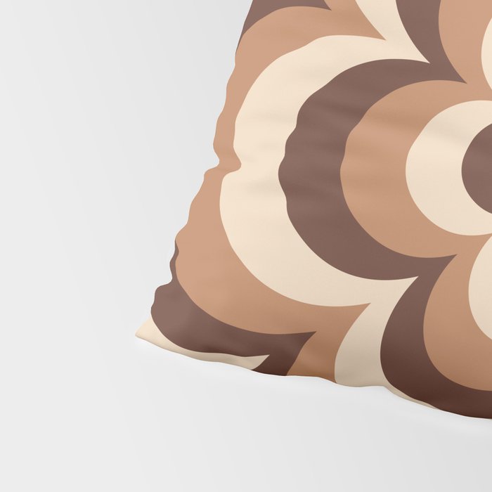 70s Retro Flower Power in Coffee Brown Pillow Sham Gallery Image 4
