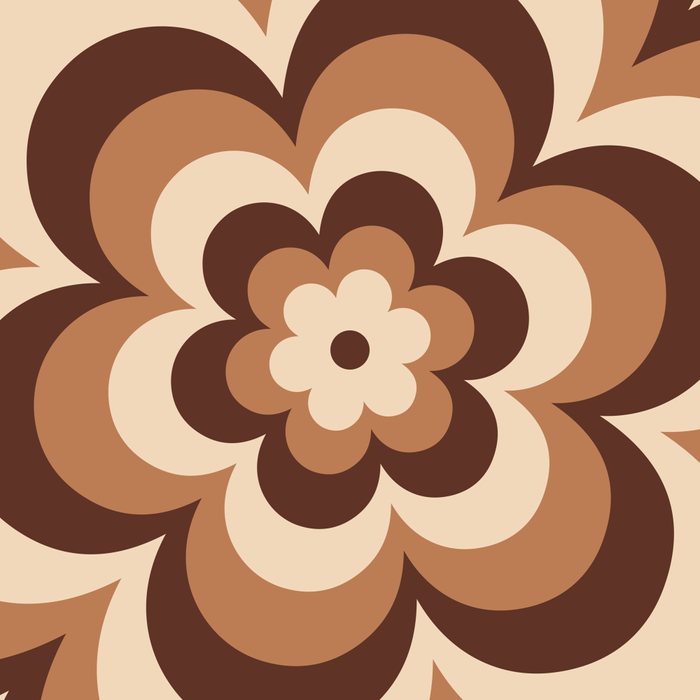 70s Retro Flower Power in Coffee Brown Coffee Mug Gallery Image 2