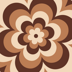 70s Retro Flower Power in Coffee Brown Coffee Mug Gallery Image 2