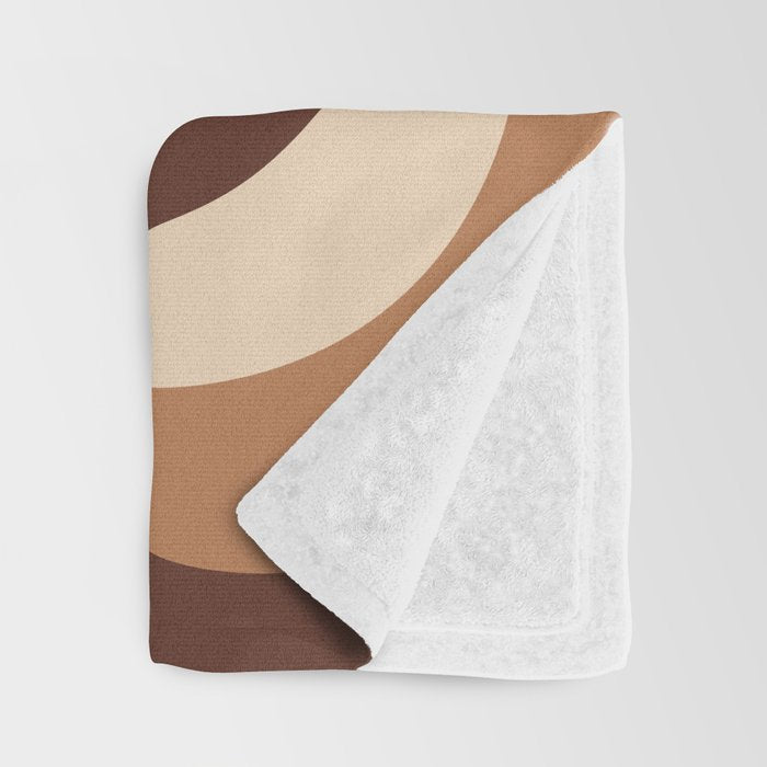 70s Retro Flower Power in Coffee Brown Throw Blanket Gallery Image 3