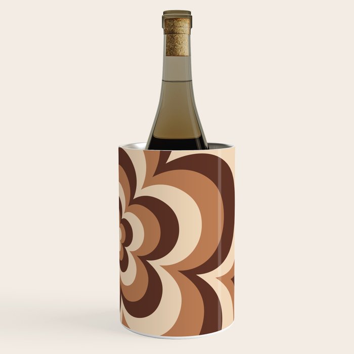 70s Retro Flower Power in Coffee Brown Wine Chiller Gallery Image 3