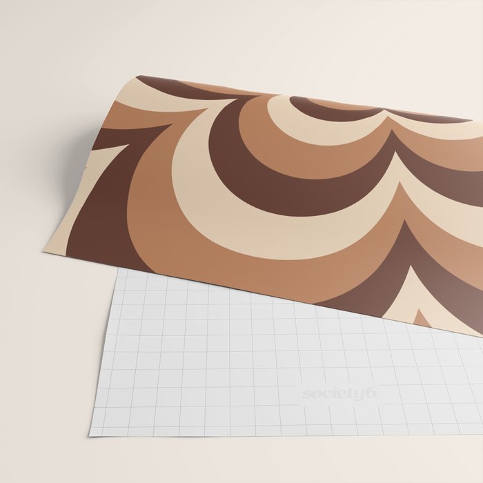 70s Retro Flower Power in Coffee Brown Wrapping Paper Gallery Image 2