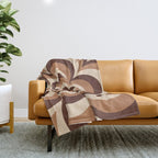 70s Retro Flower Power in Coffee Brown Throw Blanket Gallery Image 1