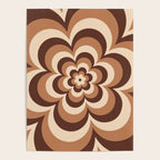 70s Retro Flower Power in Coffee Brown Poster Gallery Image 4