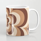 70s Retro Flower Power in Coffee Brown Coffee Mug Gallery Image 1