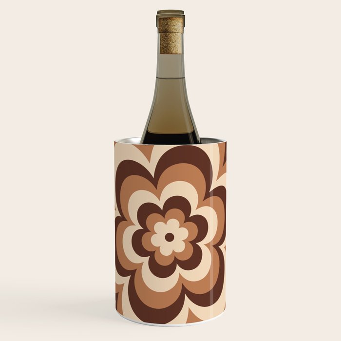 70s Retro Flower Power in Coffee Brown Wine Chiller Gallery Image 1