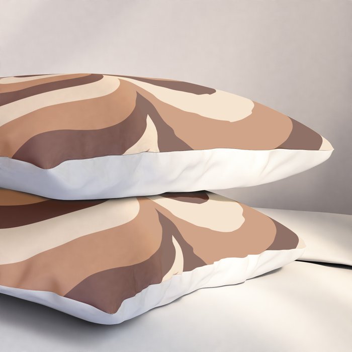 70s Retro Flower Power in Coffee Brown Pillow Sham Gallery Image 3