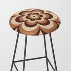 70s Retro Flower Power in Coffee Brown Stool Gallery Image 2