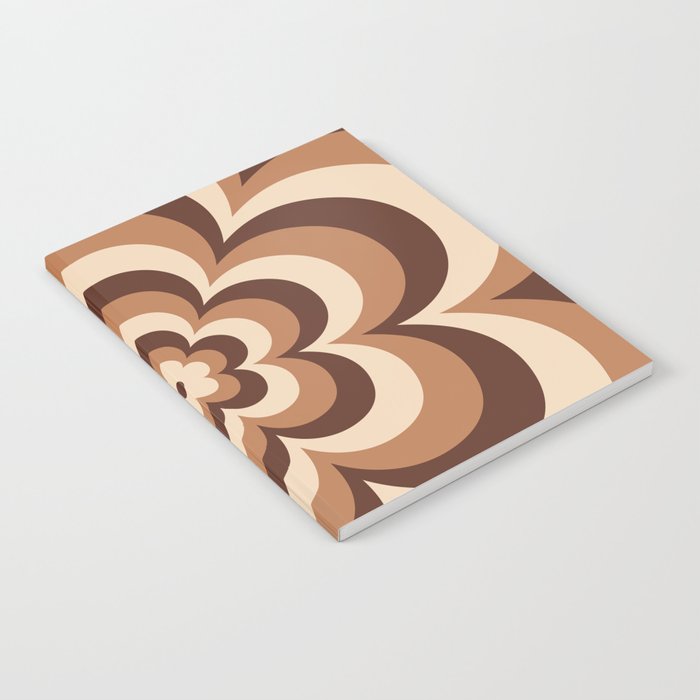 70s Retro Flower Power in Coffee Brown Notebook Gallery Image 1