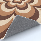 70s Retro Flower Power in Coffee Brown Rug Gallery Image 4