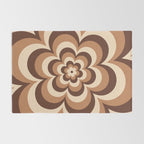 70s Retro Flower Power in Coffee Brown Rug Gallery Image 2