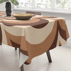70s Retro Flower Power in Coffee Brown Tablecloth Gallery Image 3