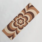 70s Retro Flower Power in Coffee Brown Yoga Mat Gallery Image 1