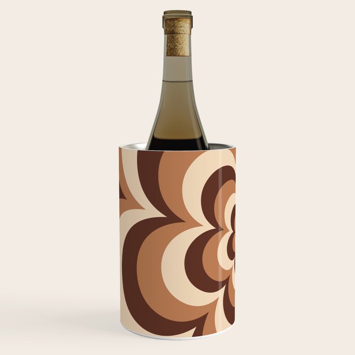 70s Retro Flower Power in Coffee Brown Wine Chiller Gallery Image 2