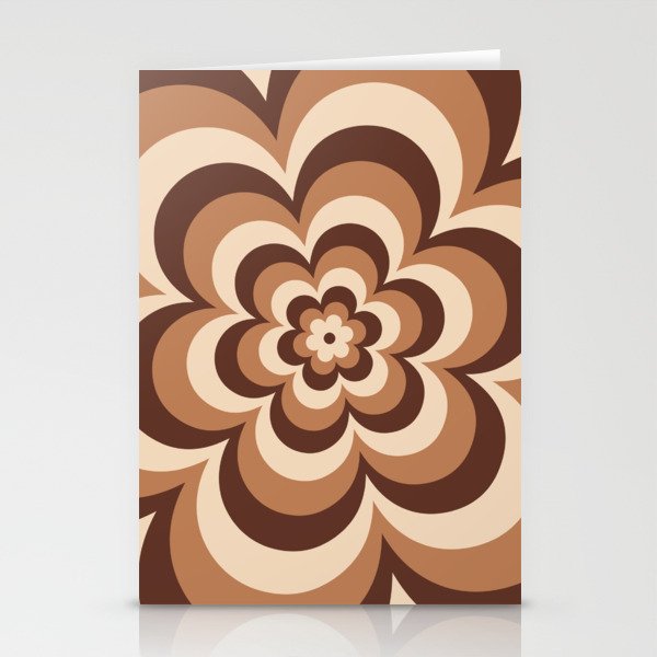 70s Retro Flower Power in Coffee Brown Stationery Card Gallery Image 2