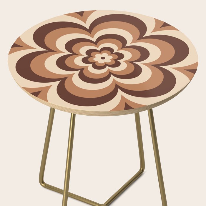 70s Retro Flower Power in Coffee Brown Side Table Gallery Image 2