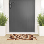 70s Retro Flower Power in Coffee Brown Welcome Mat Gallery Image 3