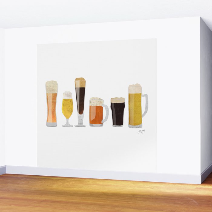 Beer Mugs Wall Mural Gallery Image 2
