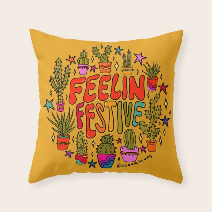 Feelin Festive Throw Pillow Gallery Image 1