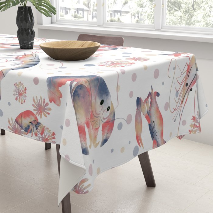 Happy Crustacean Pattern Tablecloth Gallery Image 3