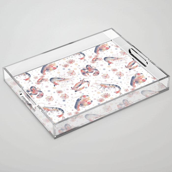Happy Crustacean Pattern Acrylic Tray Gallery Image 1