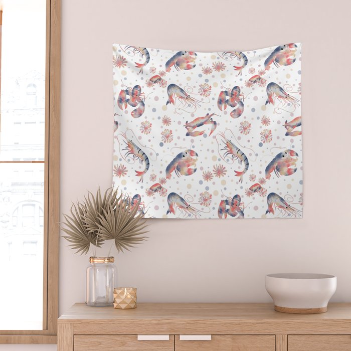 Happy Crustacean Pattern Wall Tapestry Gallery Image 2