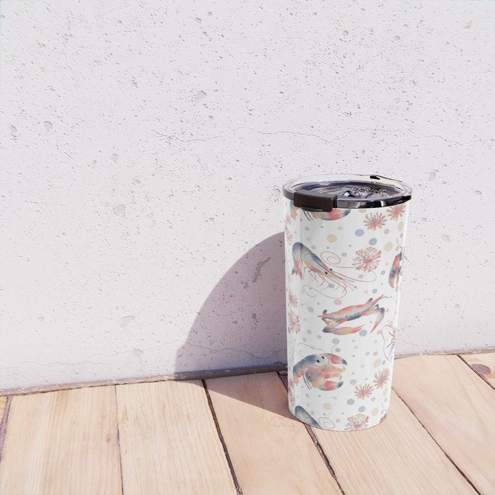 Happy Crustacean Pattern Travel Mug Gallery Image 4