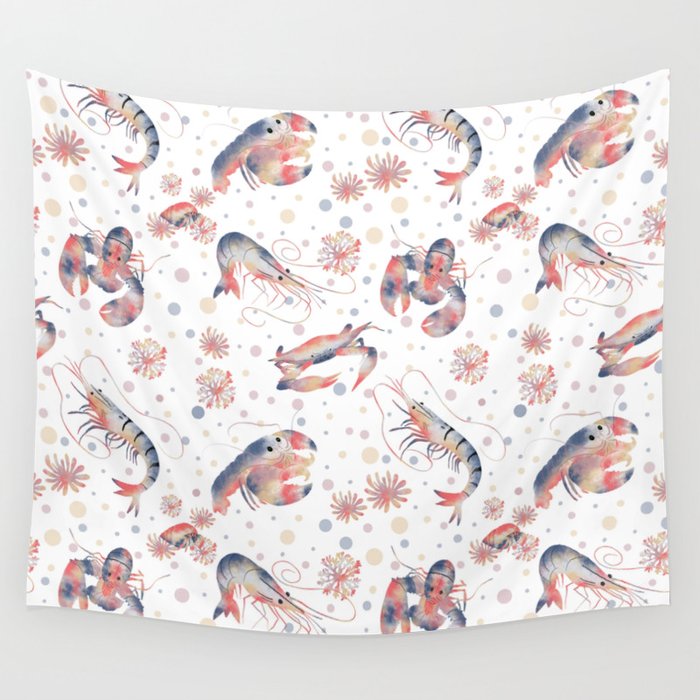 Happy Crustacean Pattern Wall Tapestry Gallery Image 4