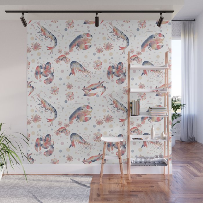 Happy Crustacean Pattern Wall Mural Gallery Image 1