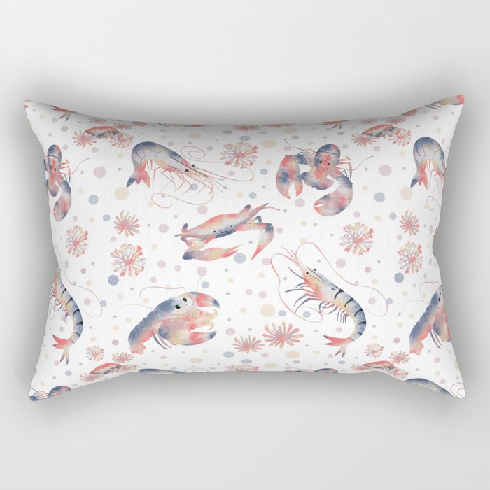 Happy Crustacean Pattern Rectangular Pillow Gallery Image 1