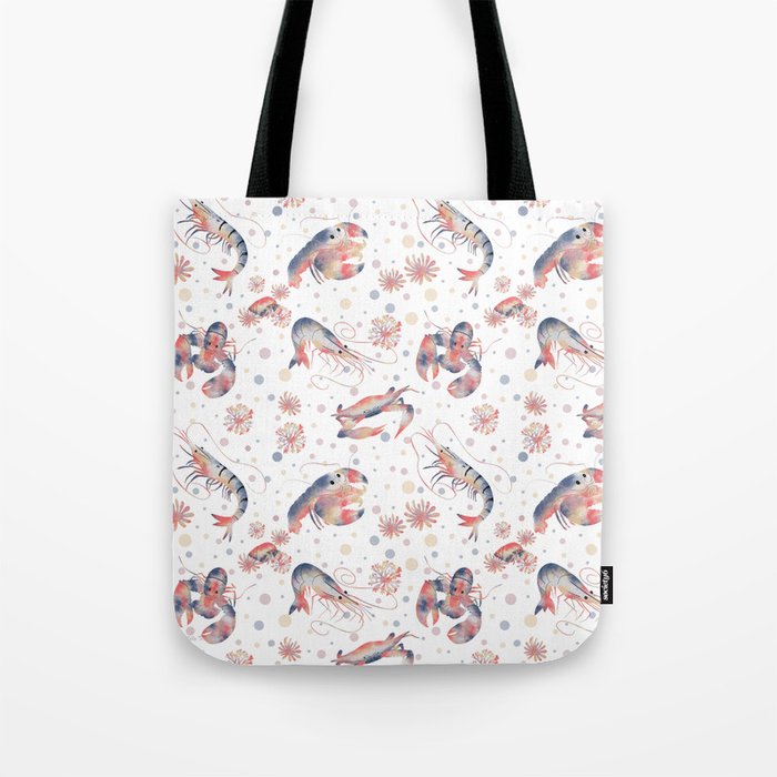 Happy Crustacean Pattern Tote Bag Gallery Image 1