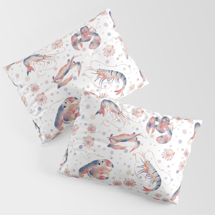 Happy Crustacean Pattern Pillow Sham Gallery Image 1
