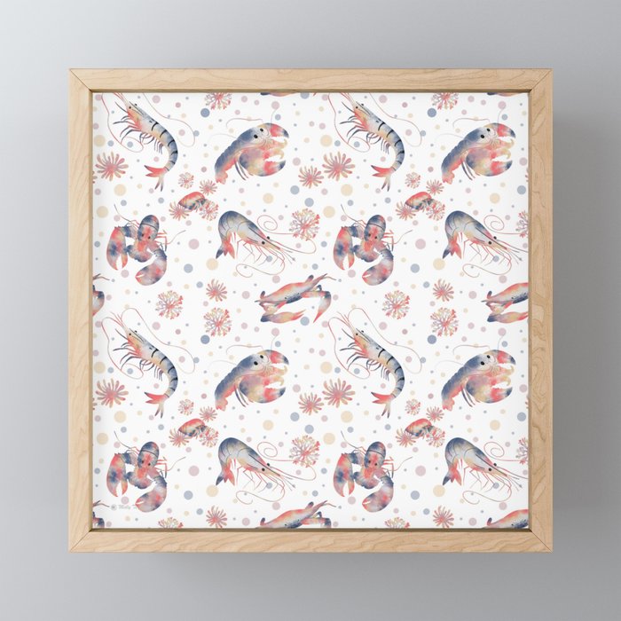 Happy Crustacean Pattern Mini Art Print Gallery Image 1