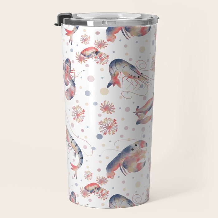 Happy Crustacean Pattern Travel Mug Gallery Image 3