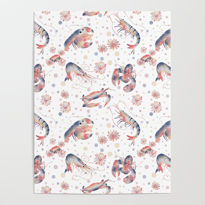 Happy Crustacean Pattern Poster Gallery Image 4