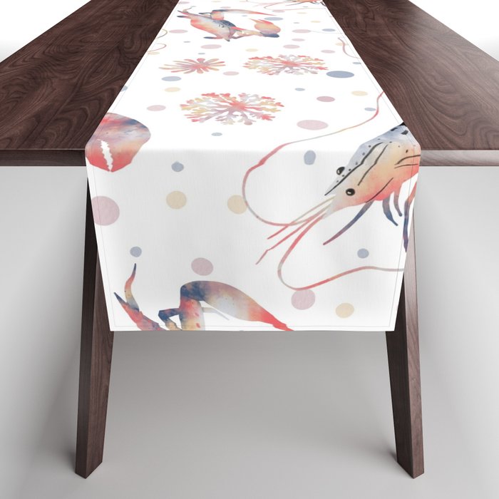 Happy Crustacean Pattern Table Runner Gallery Image 1