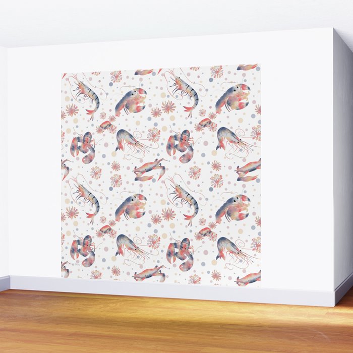 Happy Crustacean Pattern Wall Mural Gallery Image 2