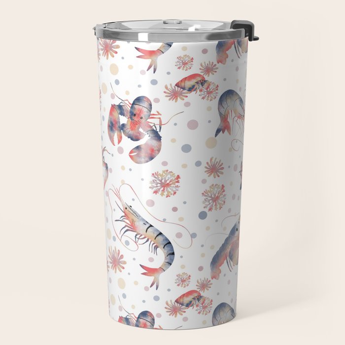 Happy Crustacean Pattern Travel Mug Gallery Image 2