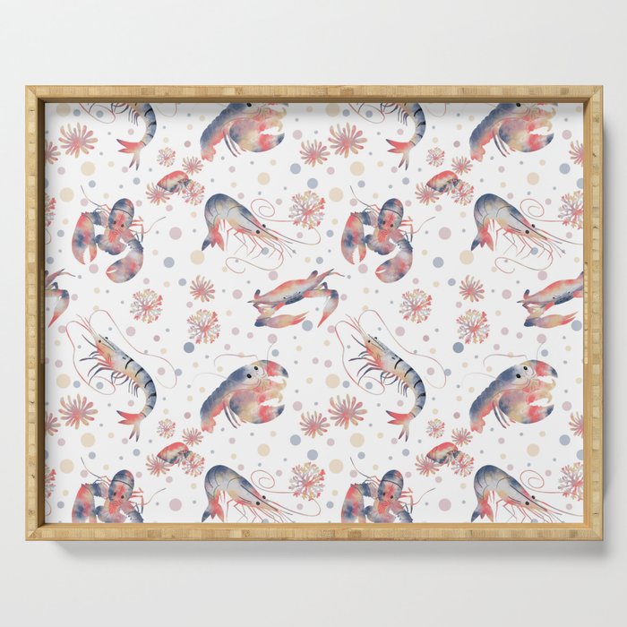 Happy Crustacean Pattern Serving Tray Gallery Image 1