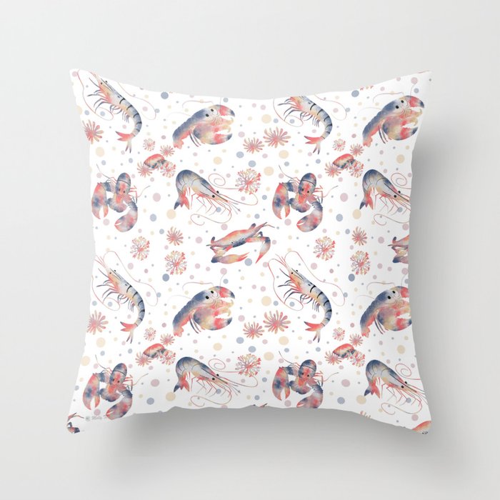 Happy Crustacean Pattern Throw Pillow Gallery Image 6