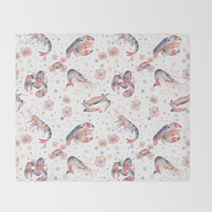 Happy Crustacean Pattern Throw Blanket Gallery Image 2