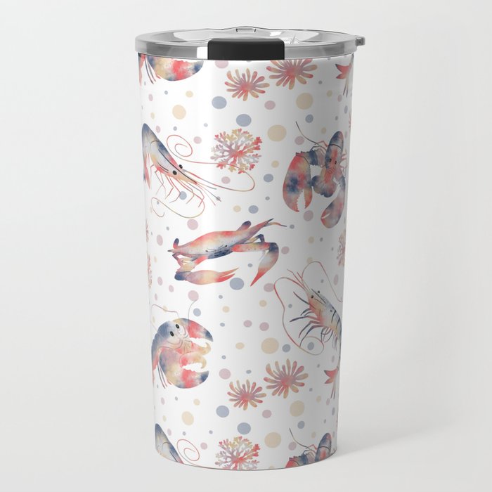 Happy Crustacean Pattern Travel Mug Gallery Image 1