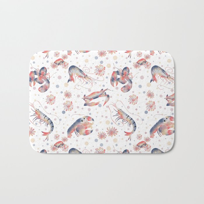 Happy Crustacean Pattern Bath Mat Gallery Image 1