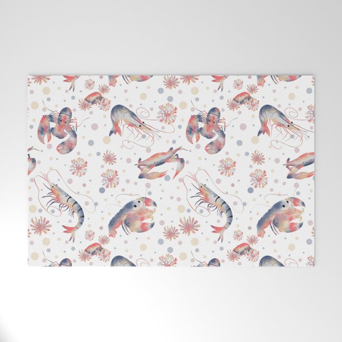Happy Crustacean Pattern Welcome Mat Gallery Image 1