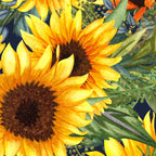 Festive, Sunflower, Yellow and Green on Navy Blue, Floral Prints Coffee Mug Gallery Image 2