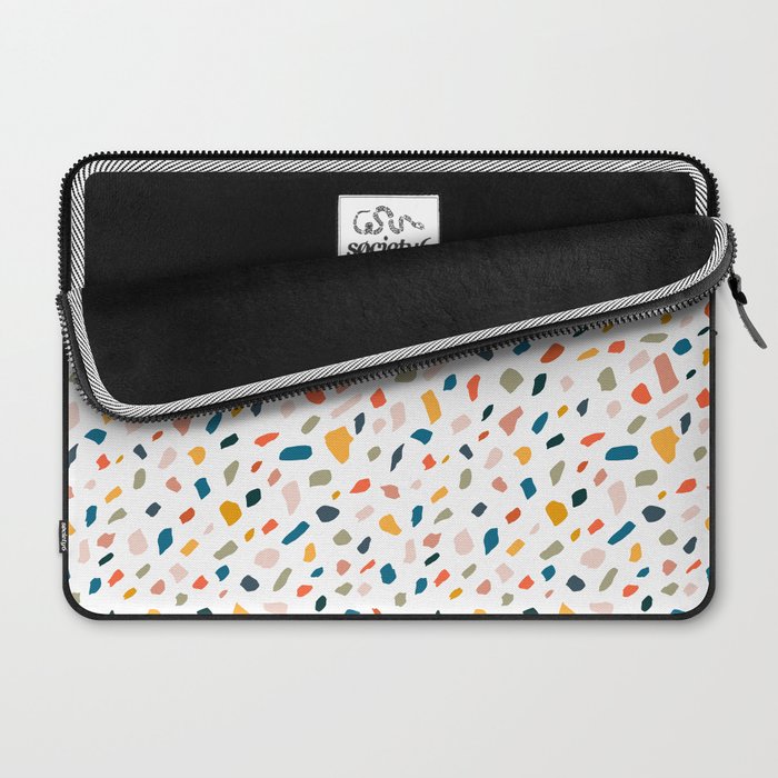 Terrazzo, Abstract Quirky Shapes Bohemian Modern Pattern Confetti Celebration Random Colorful Shapes Laptop Sleeve Gallery Image 2