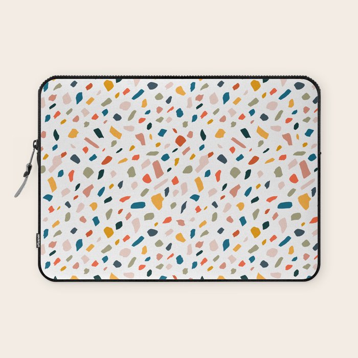 Terrazzo, Abstract Quirky Shapes Bohemian Modern Pattern Confetti Celebration Random Colorful Shapes Laptop Sleeve Gallery Image 1